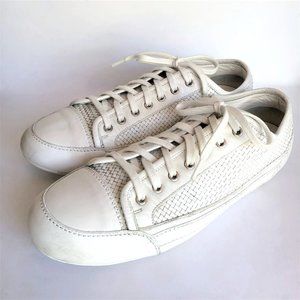 Louis Vuitton Woven Braided White Leather Low Tennis Golf Sneakers unisex 39 40